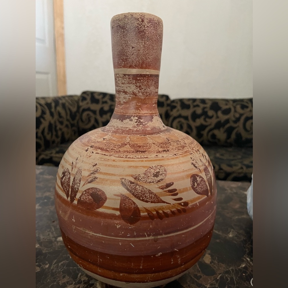 Vintage Mexican pottery water jug